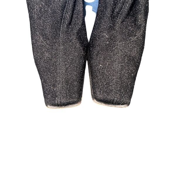 Pedro Garcia Boots Black Silver Metallic Square Toe Date Night Sock Boot Size 7 - Picture 3 of 9